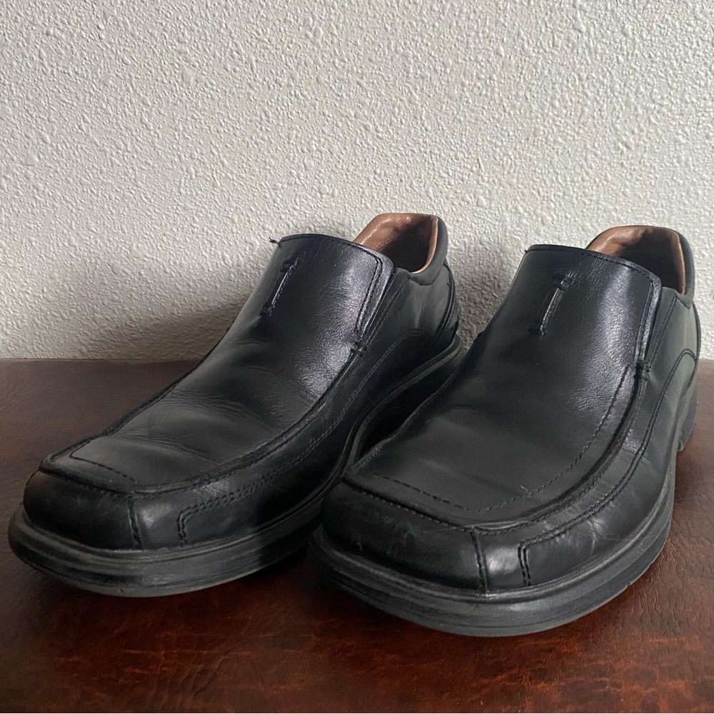 Clark’s Men's Black Leather Slip-On Shoes
